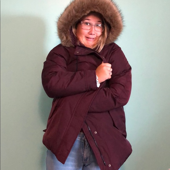 burgundy winter jacket